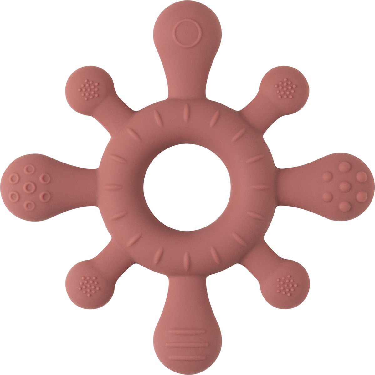 Babys Only Siliconen baby bijtring - Bijtspeeltje blossom - Stone Red - Baby cadeau